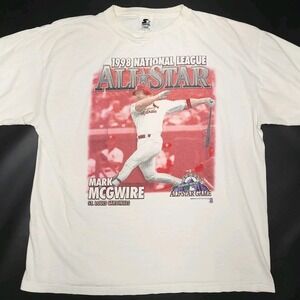 Vintage Mark McGwire T Shirt 90s‎ Starter 1998 Baseball All Star Game Mens Large